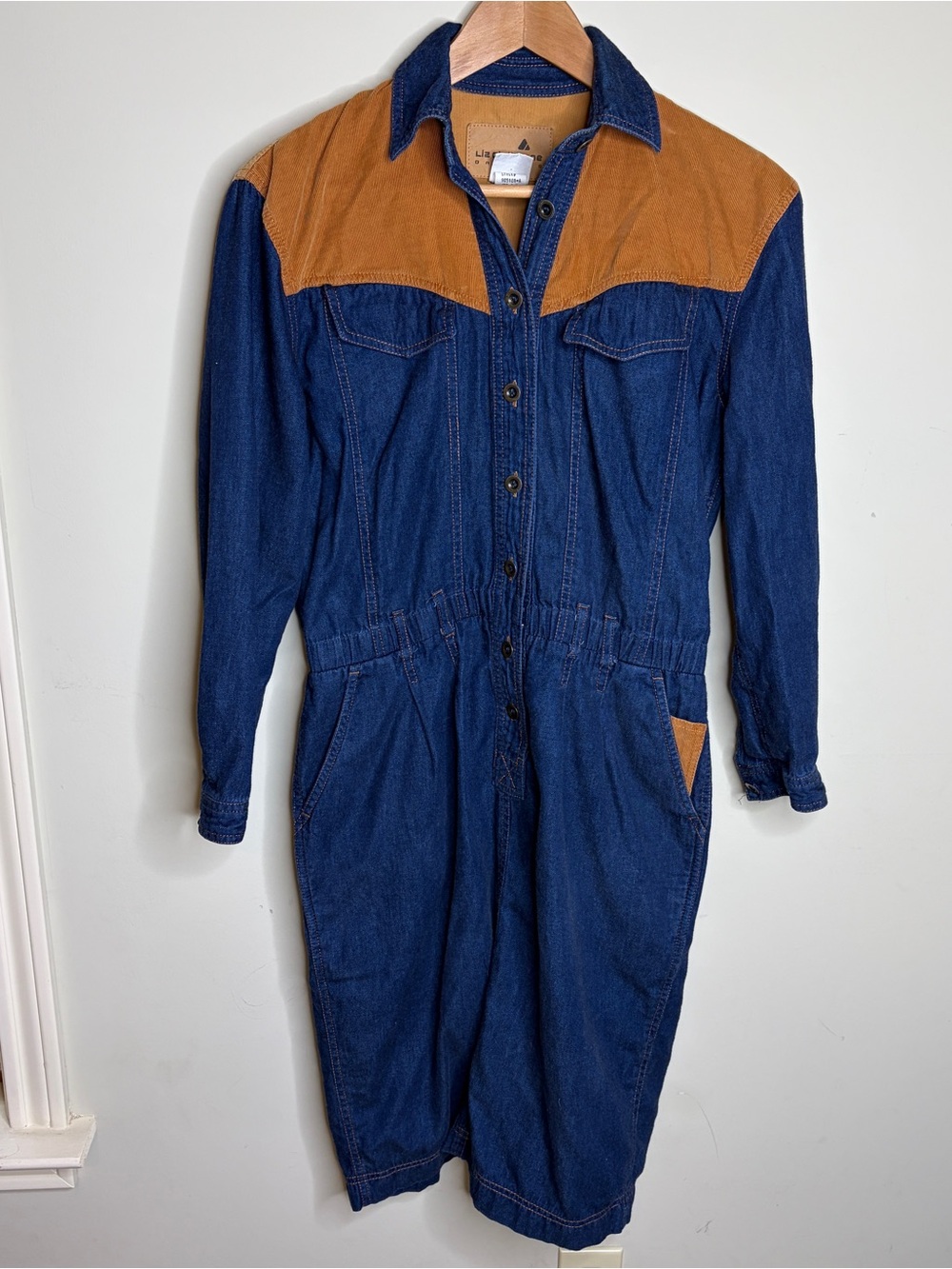 Vintage Liz Claiborne Denim Corduroy Dress Petite 4
